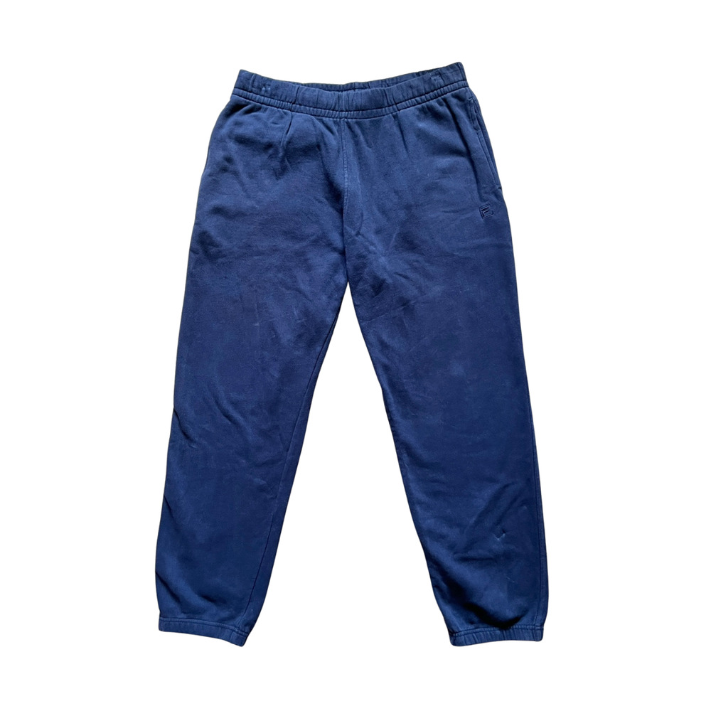 Vintage Y2K FILA Mens Jogger Sweatpants M Navy Logo Athleisure Sporty Loungewear
